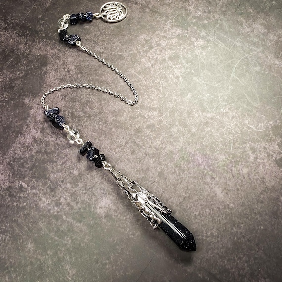 Blue Goldstone Pendulum - Cosmic Star Magic Divination Tool