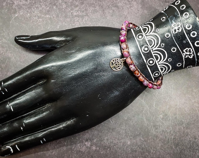 Purple Imperial Jasper Wrap Bracelet – Stability, Nurturing Energy, & Inner Strength