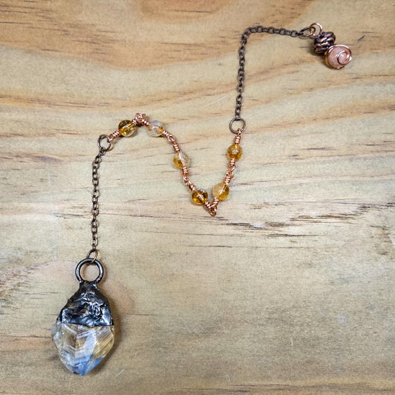 Copper and Citrine Pendulum