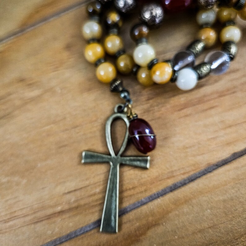 Egyptian Goddess Bastet Prayer Beads Meditation Beads Etsy