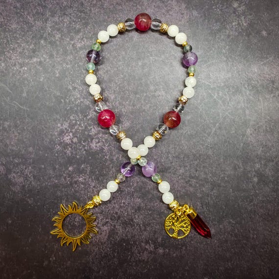 Summer Solstice/Solar Deity Pocket Devotional: Fluorite, Agate, Watermelon Tourmaline, Clear Quartz