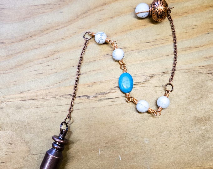Howlite and Copper Pendulum