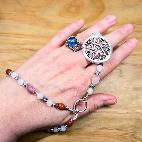 Red Jasper and Rhodochrosite Witch's Rosary