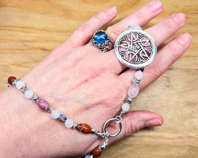 Red Jasper and Rhodochrosite Witch's Rosary