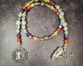 Goddess Brigid Prayer Beads: Carnelian, Aventurine, and Citrine Devotional Beads