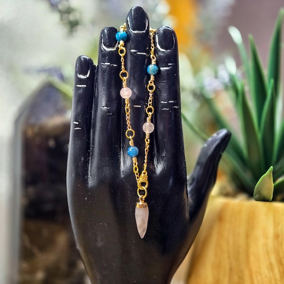 Rose Quartz and Blue Apatite Pendulum Bracelet