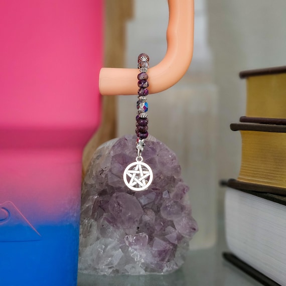 Purple Imperial Jasper Tumbler Charm - Crystal Tumbler Charms