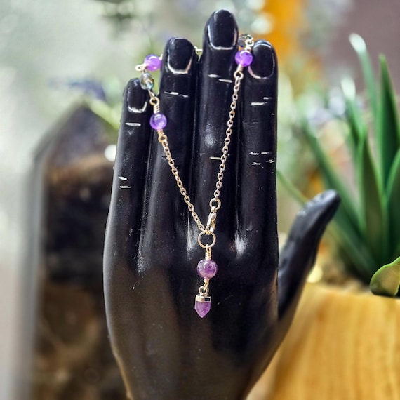 Amethyst Pendulum Bracelet