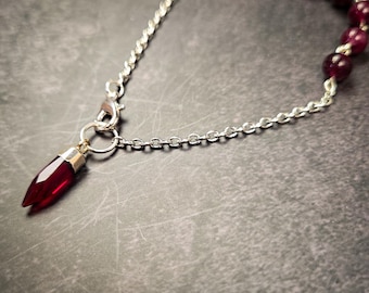Garnet Pendulum Bracelet - Wearable Divination Tool - Crystal Healing Jewelry
