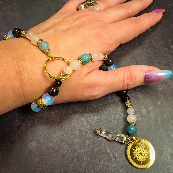 Aphrodite Wrist Rosary: Aquamarine, Rose Quartz, and Garnet Devotional