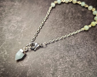 Amazonite Pendulum Bracelet: Wearable Divination Tool - Crystal Healing Jewelry