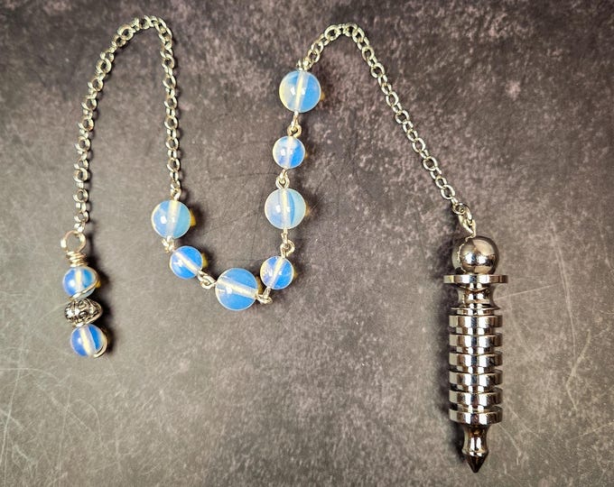 Opalite & Silver-Tone Dowsing Pendulum