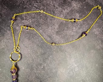 Purple Fluorite Pendulum Necklace for Clarity, Intuition, and Focused Divination