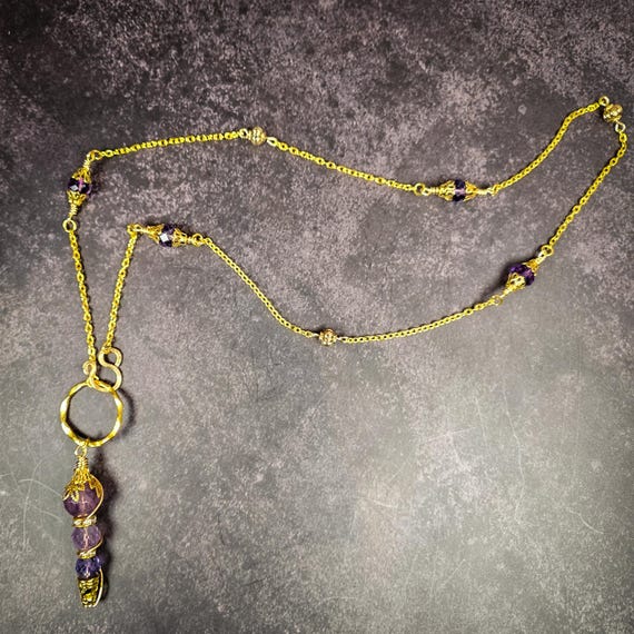 Purple Fluorite Pendulum Necklace for Clarity, Intuition, and Focused Divination