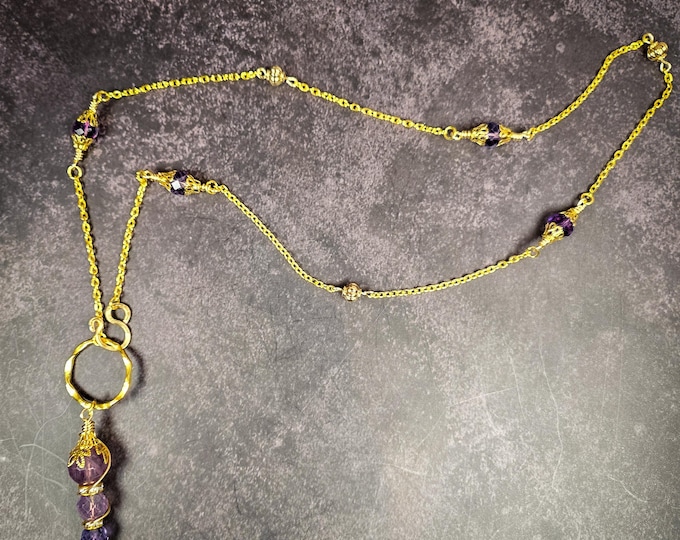 Purple Fluorite Pendulum Necklace for Clarity, Intuition, and Focused Divination