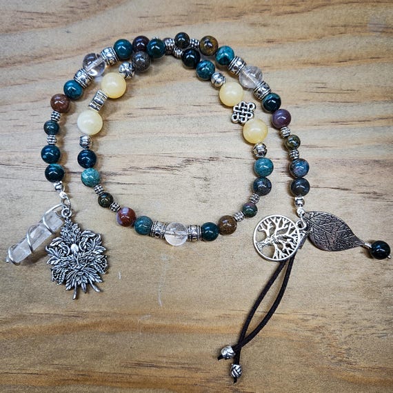 Green Man Pagan Prayer and Meditation Beads