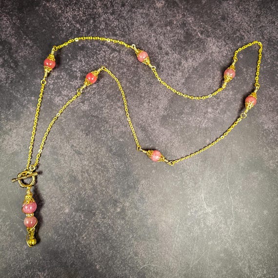 Pendulum Necklace with Handmade Sunstone Pendulum Point: Radiant and Uplifting