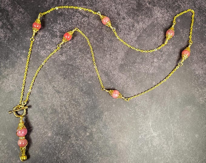 Pendulum Necklace with Handmade Sunstone Pendulum Point: Radiant and Uplifting