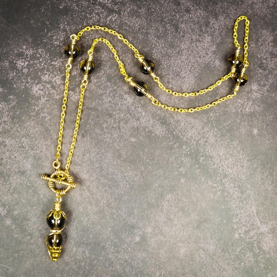 Pendulum Necklace with Handmade Smoky Quartz Pendulum Point: Continuity and Balance