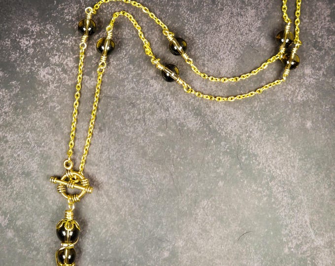 Pendulum Necklace with Handmade Smoky Quartz Pendulum Point: Continuity and Balance