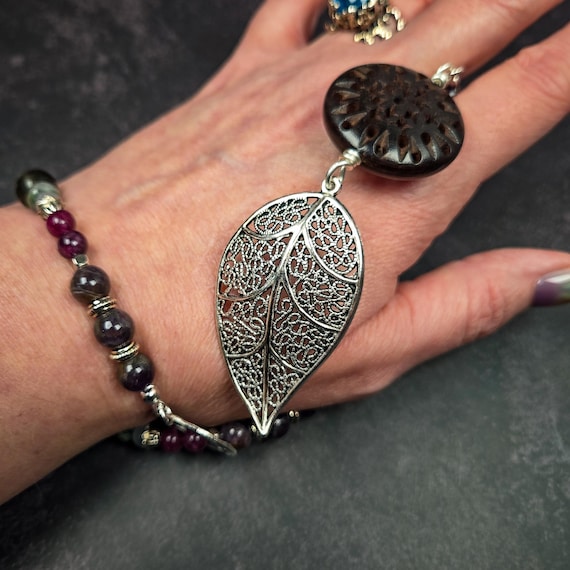 Wrist Rosary For Grounding, Clarity, Spiritual Guidance: Smoky Quartz, Garnet, and Selenite