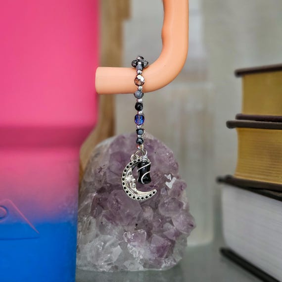 Snowflake Obsidian Tumbler Charm - Crystal Tumbler Charms