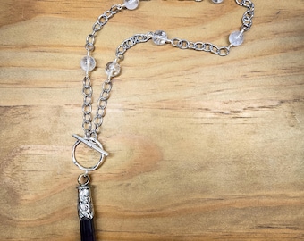 Purple Agate Pendulum Necklace