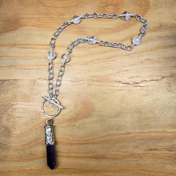 Purple Agate Pendulum Necklace