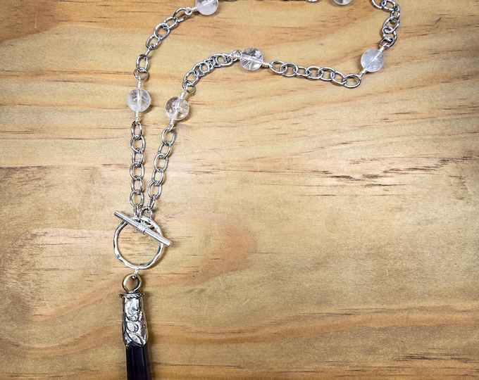 Purple Agate Pendulum Necklace