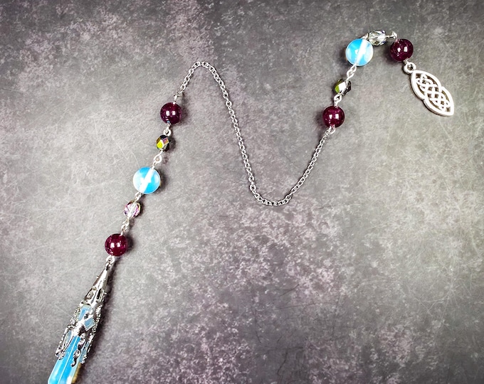 Opalite With Garnet Pendulum - Balance & Intuition