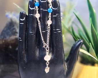 Rose Quartz and Blue Apatite Pendulum Bracelet