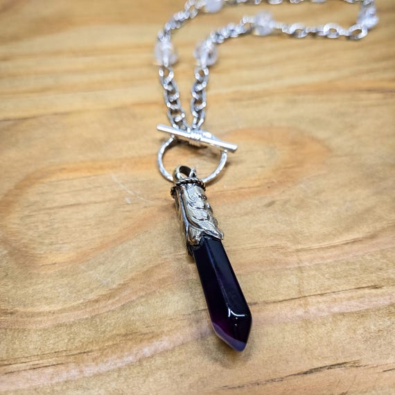 Purple Agate Pendulum Necklace
