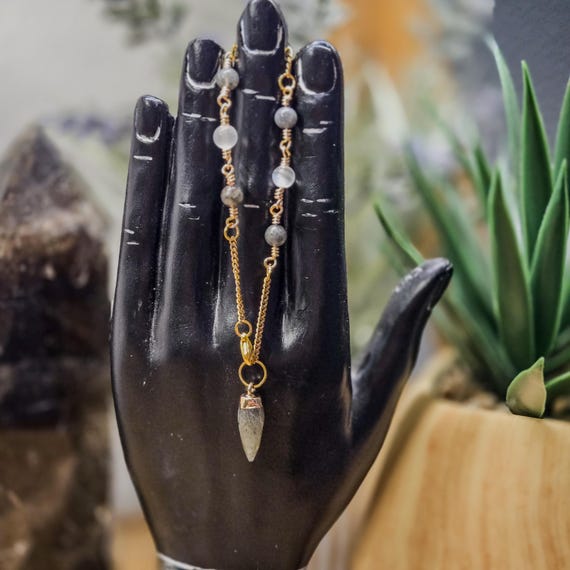 Labradorite and Selenite Pendulum Bracelet
