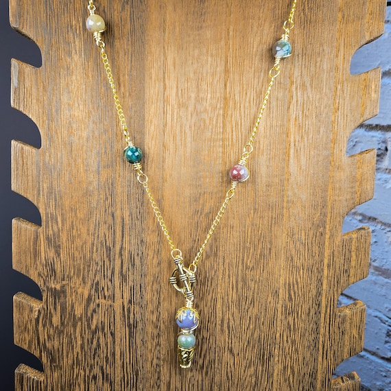 Pendulum Necklace with Handmade India Agate Pendulum Point: Grounding, Balance & Earth Wisdom