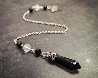Black Onyx & Silver-Tone Dowsing Pendulum