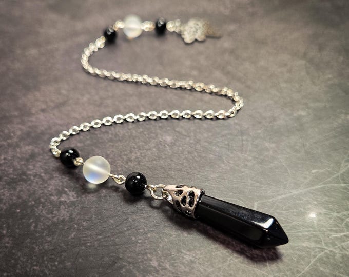 Black Onyx & Silver-Tone Dowsing Pendulum