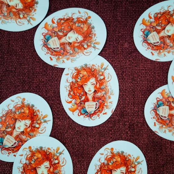 Caffeinated Goddess Sticker - Goddess Sticker Decal - Pagan Sticker - Laptop Sticker - Waterproof Sticker - Whimsical Sticker -Vinyl Sticker