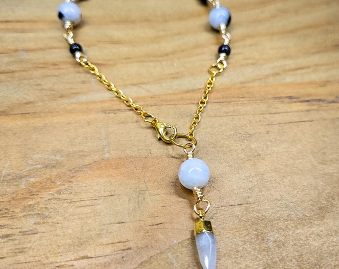 Moonstone Pendulum Bracelet - Wearable Divination Tool - Crystal Healing Jewelry