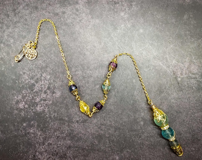 Multi-Colored Fluorite Pendulum for Clarity, Focus, & Intuitive Guidance