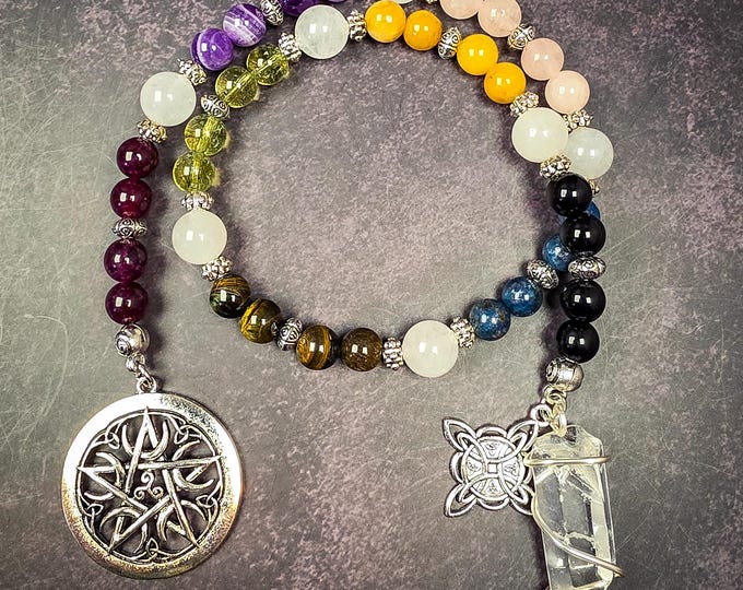Wheel of The Year Prayer Beads: Wiccan Rosary, Pagan Altar Tool