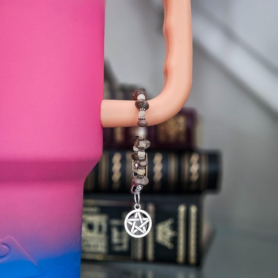 Jasper and Shell Tumbler Charm - Crystal Tumbler Charms