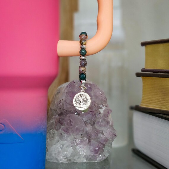 Mother Gaia India Agate Tumbler Charm - Crystal Tumbler Charms