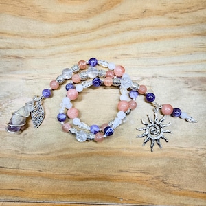 Eos Prayer Beads: Sunstone Rosary - Greek Goddess Altar Tool