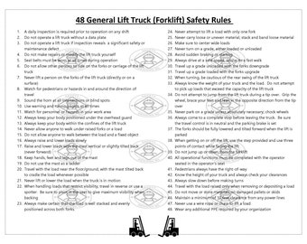 Reference:  Forklift Safety Rules