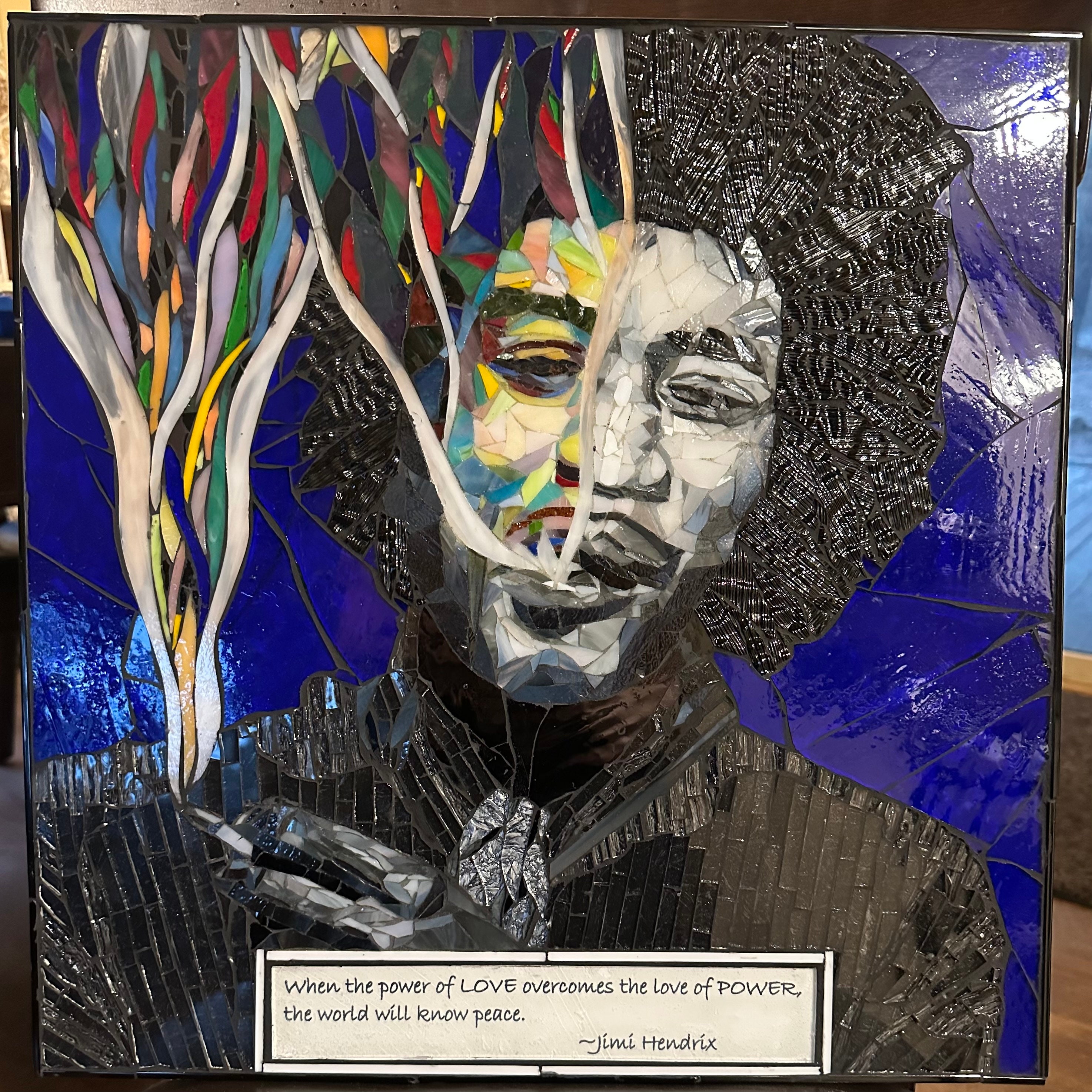 Jimi Hendrix Stained Glass Mosaic Wall Art Perfect Unique Art Piece for