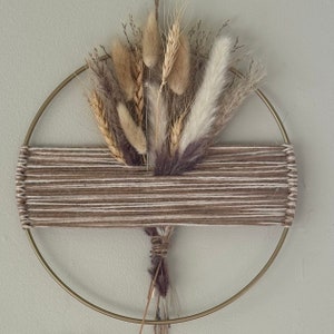 Dried floral boho wreath - pampas, wheat, bunny tails, and reeds - Free Shipping -more sizes and styles in the shop!