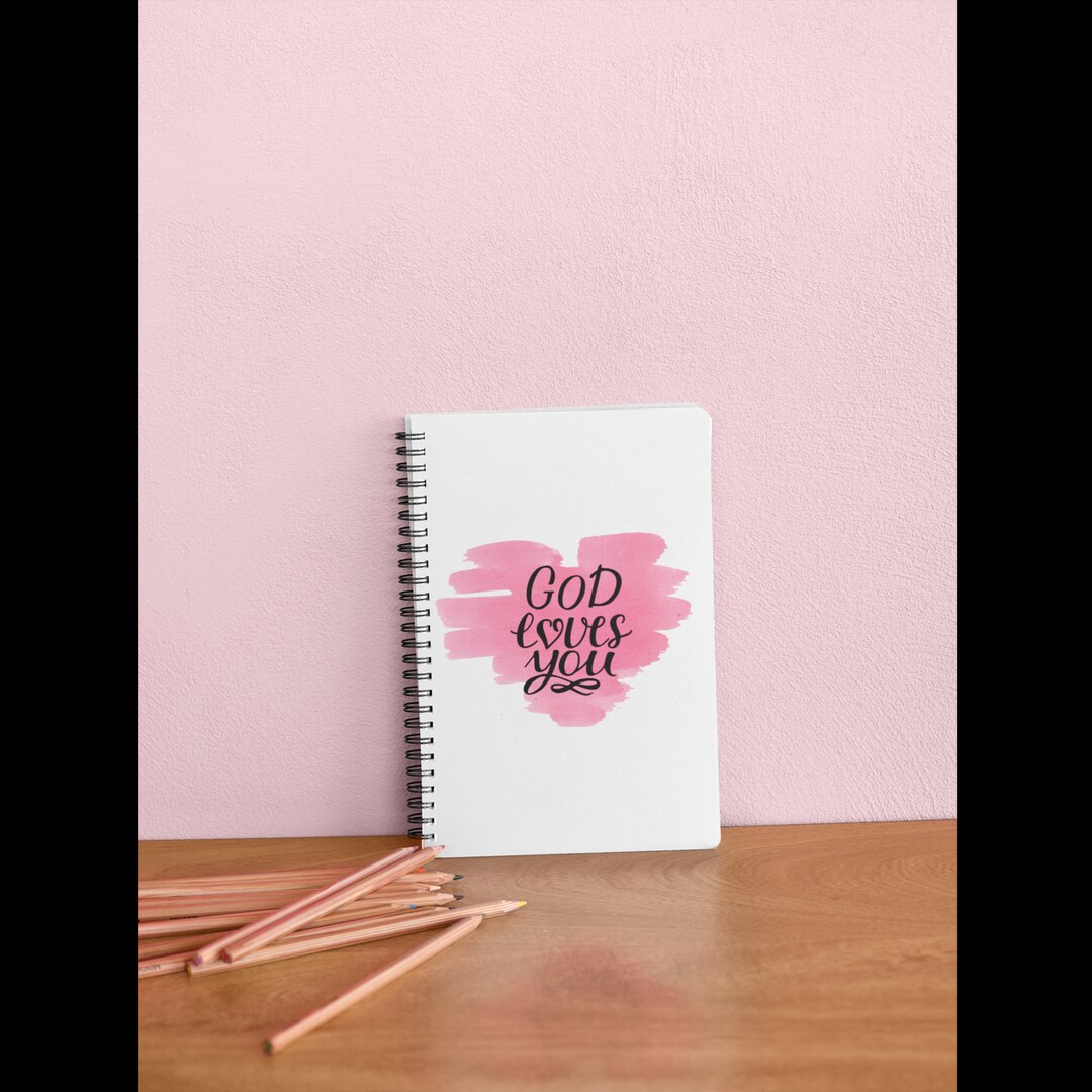 God Loves You Spiral Notebook Ruled Line - Etsy