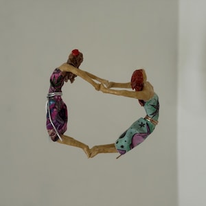 Colorful Paper Mache Ladies Mobile