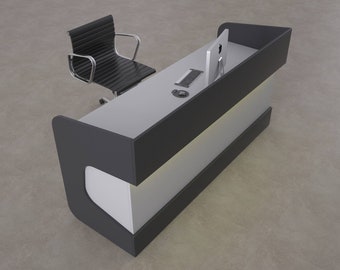 Reception desk model 1 white-anthracite gray, Custom Reception Desk, Office Furniture Waiting Area, Sales Counter, Modern Reception Desk