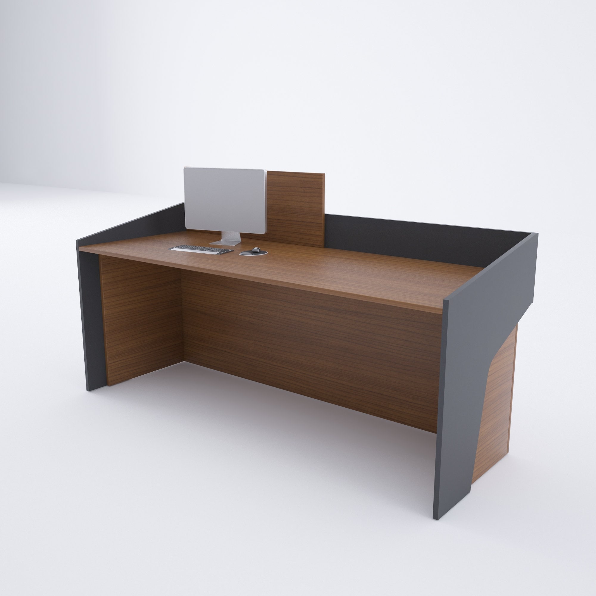 Reception Desk Model 6 Walnut-anthracite Gray, Custom Reception Desk, Office  Furniture Waiting Area, Sales Counter, Modern Reception Desk - Etsy, image size:2000x2000